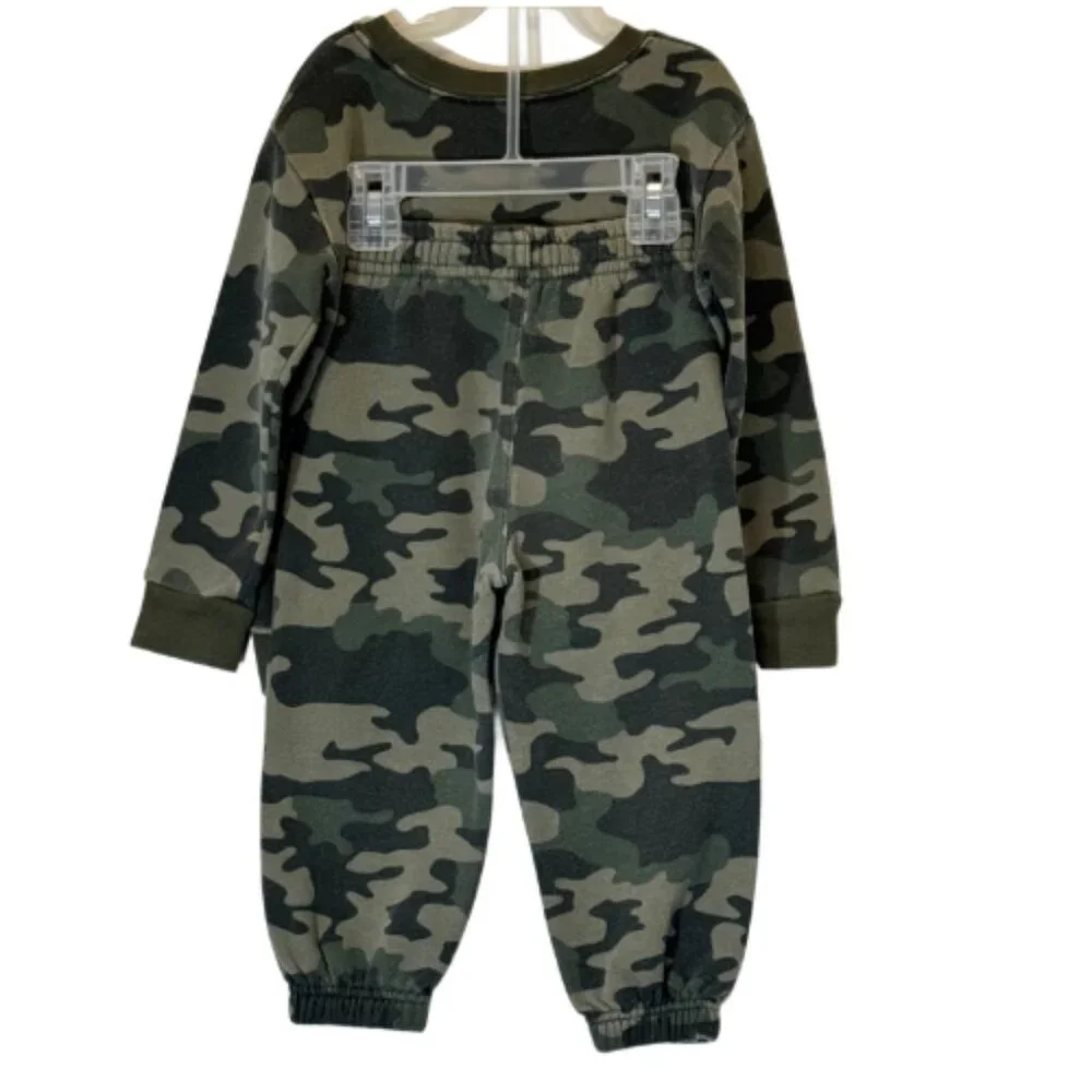 Kids Green Camouflage Graphic Matching Set Size 2T -3T